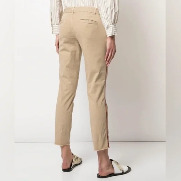 Nili Lotan East Hampton Desert Sand Side Stripe Chino Pants Size 8 - Picture 3 of 16